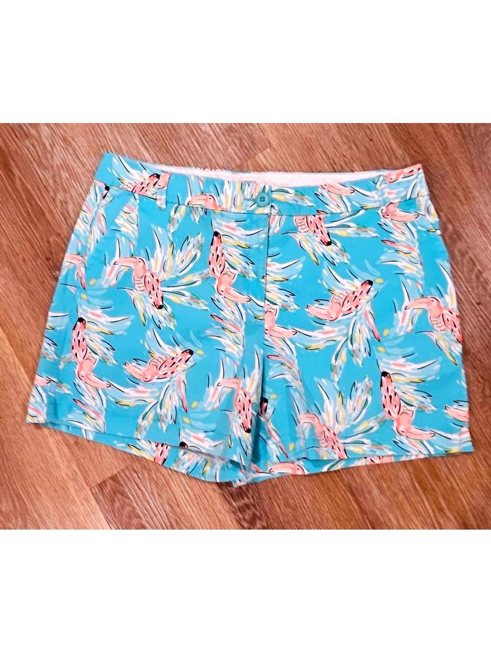 Crown & Ivy Women's Casual Shorts with Tropical Print-Size 14 Caroline 050